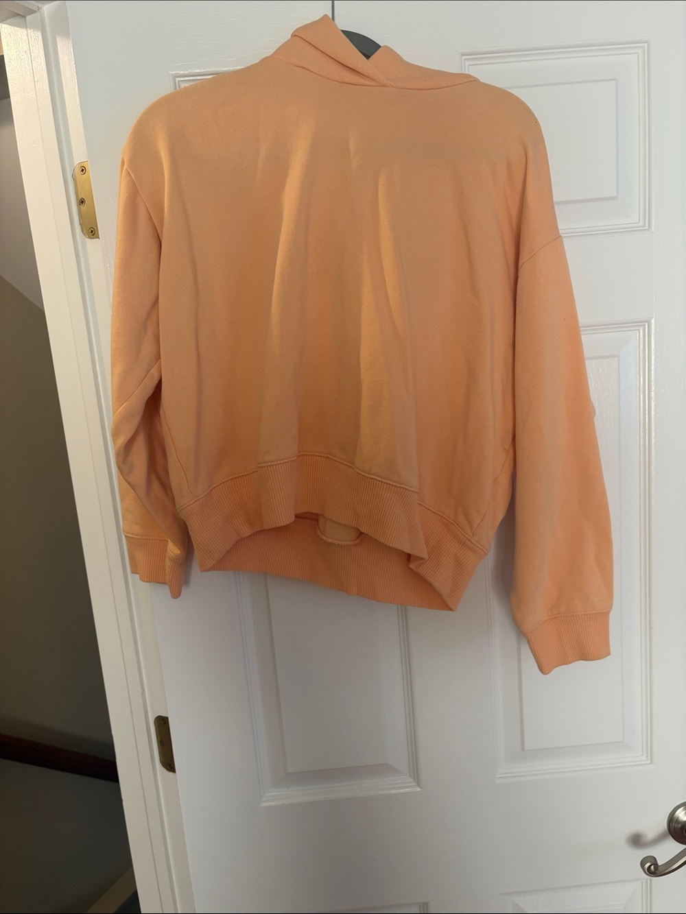 a new day Peach Cropped Crewneck Hoodie Sweater